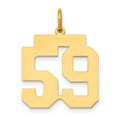 14k Medium Polished Number 59 Charm, 0.81 g
