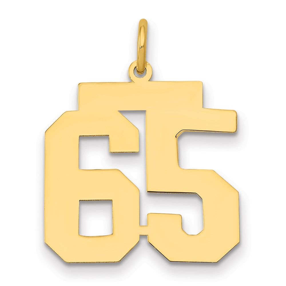 14k Medium Polished Number 65 Charm, 0.83 g