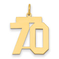 14k Medium Polished Number 70 Charm, 0.86 g