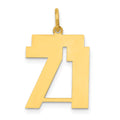 14k Medium Polished Number 71 Charm, 0.62 g