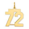 14k Medium Polished Number 72 Charm, 0.69 g