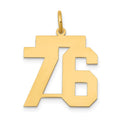 14k Medium Polished Number 76 Charm, 0.74 g