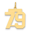 14k Medium Polished Number 79 Charm, 0.72 g