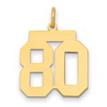 14k Medium Polished Number 80 Charm, 0.95 g