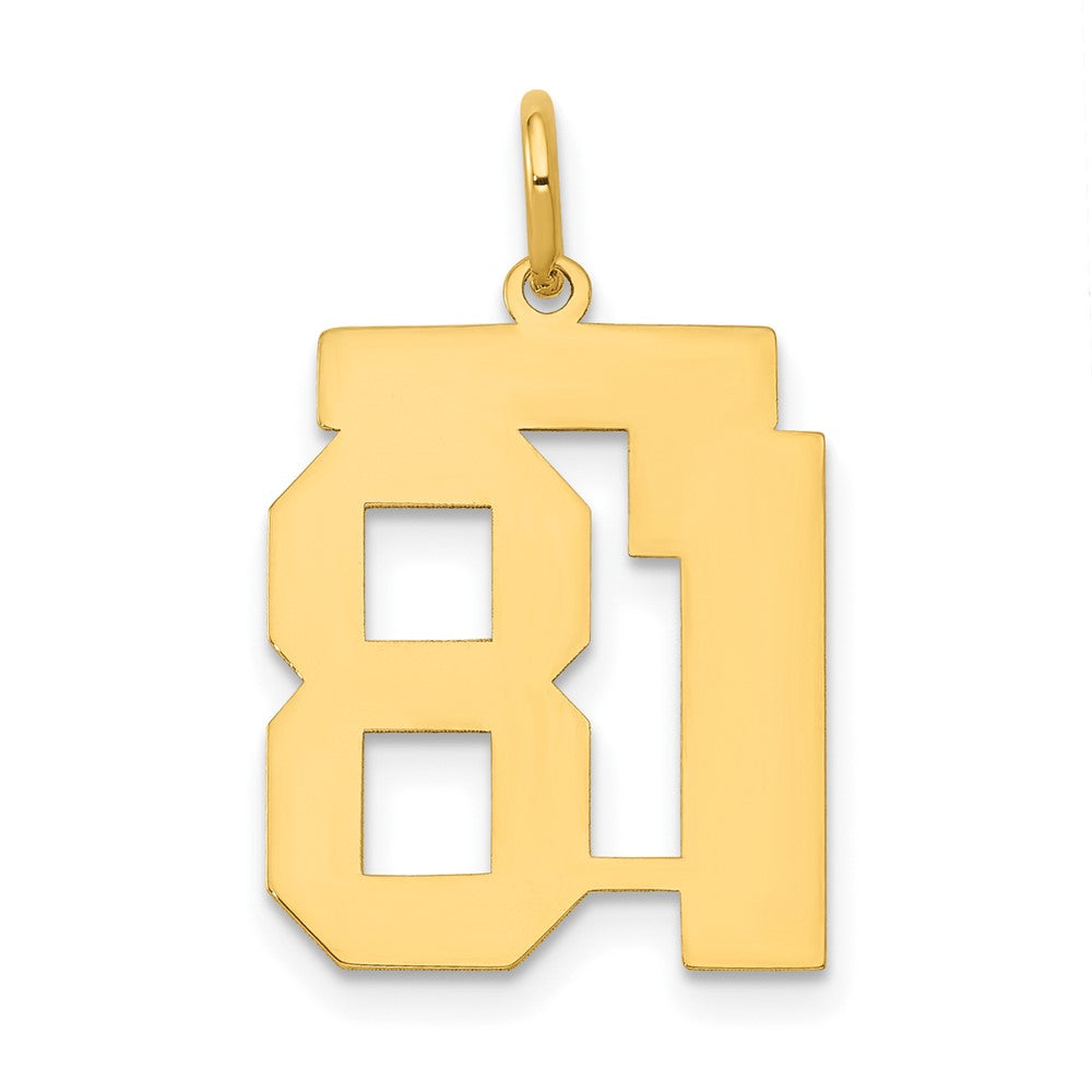 14k Medium Polished Number 81 Charm, 0.71 g