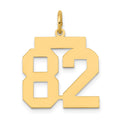 14k Medium Polished Number 82 Charm, 0.79 g