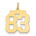 14k Medium Polished Number 83 Charm, 0.8 g