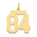 14k Medium Polished Number 84 Charm, 0.77 g