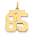 14k Medium Polished Number 85 Charm, 0.82 g