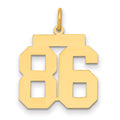 14k Medium Polished Number 86 Charm, 0.84 g