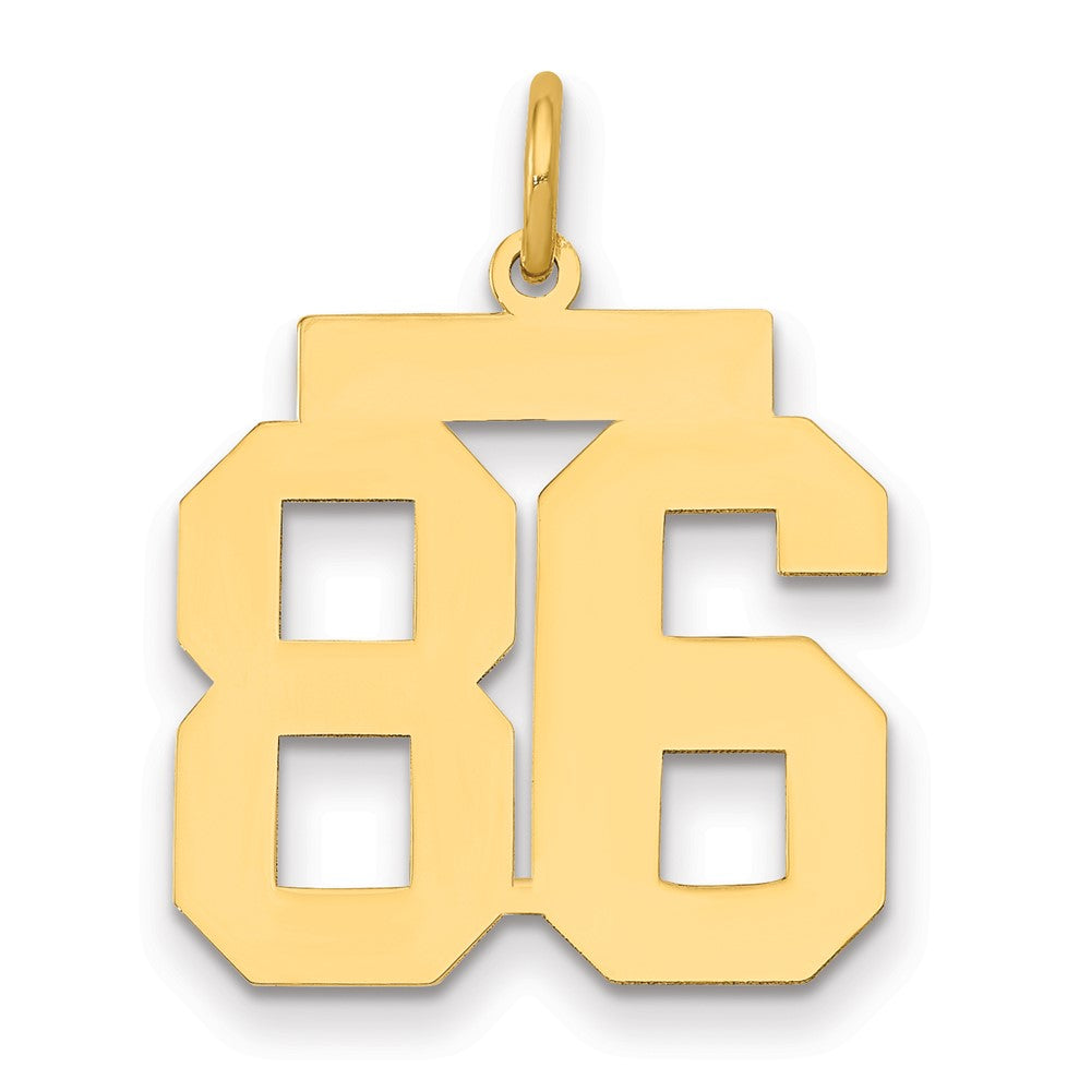 14k Medium Polished Number 86 Charm, 0.84 g