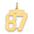 14k Medium Polished Number 87 Charm, 0.73 g
