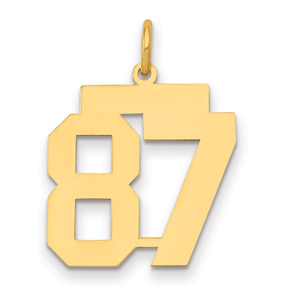 14k Medium Polished Number 87 Charm, 0.73 g