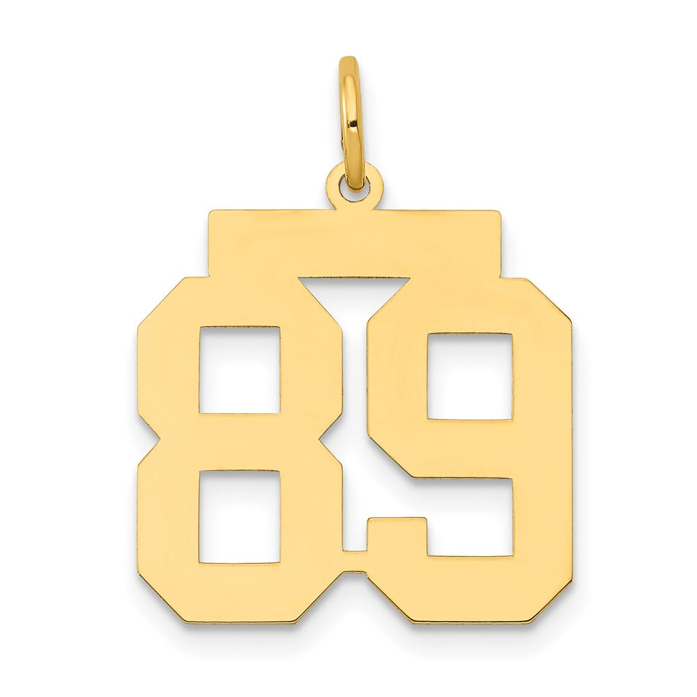 14k Medium Polished Number 89 Charm, 0.82 g