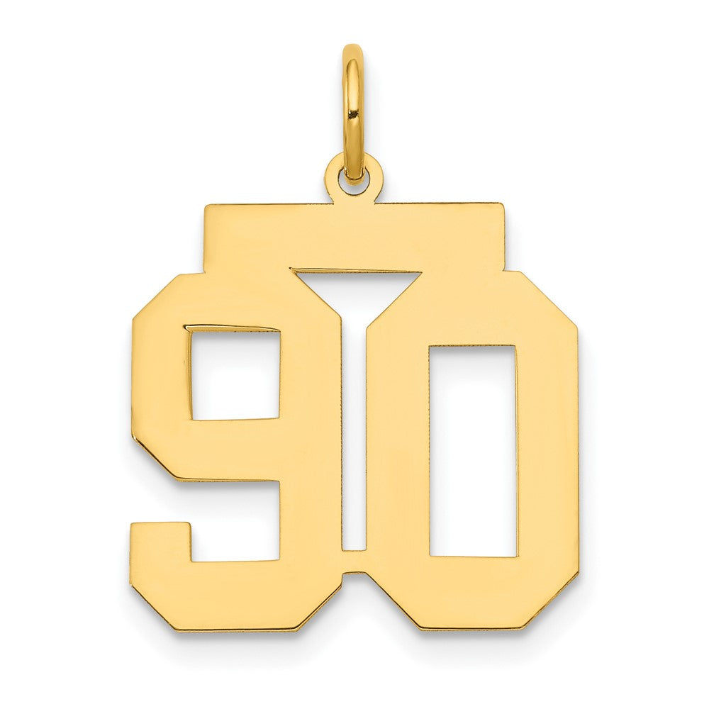 14k Medium Polished Number 90 Charm, 0.94 g