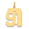 14k Medium Polished Number 91 Charm, 0.7 g
