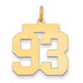 14k Medium Polished Number 93 Charm, 0.79 g