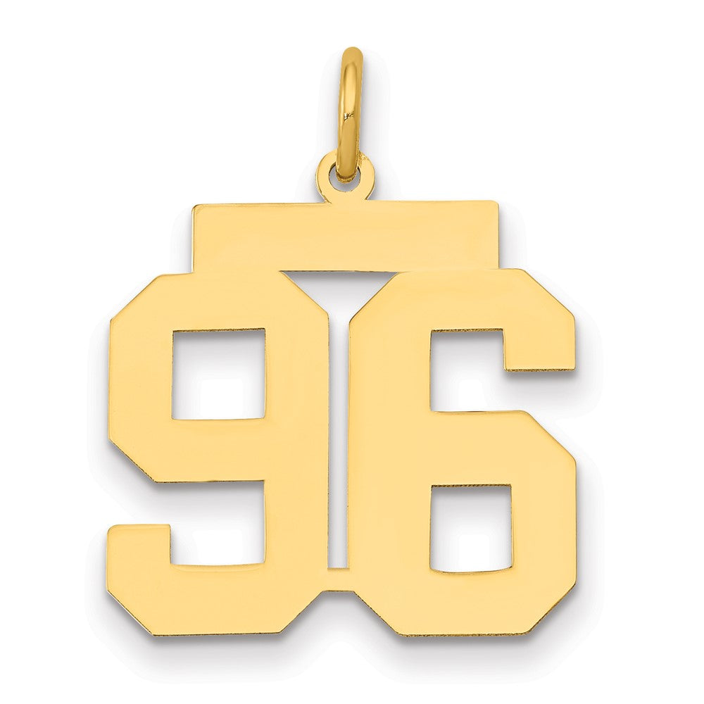 14k Medium Polished Number 96 Charm, 0.83 g