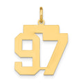 14k Medium Polished Number 97 Charm, 0.72 g