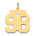14k Medium Polished Number 98 Charm, 0.82 g