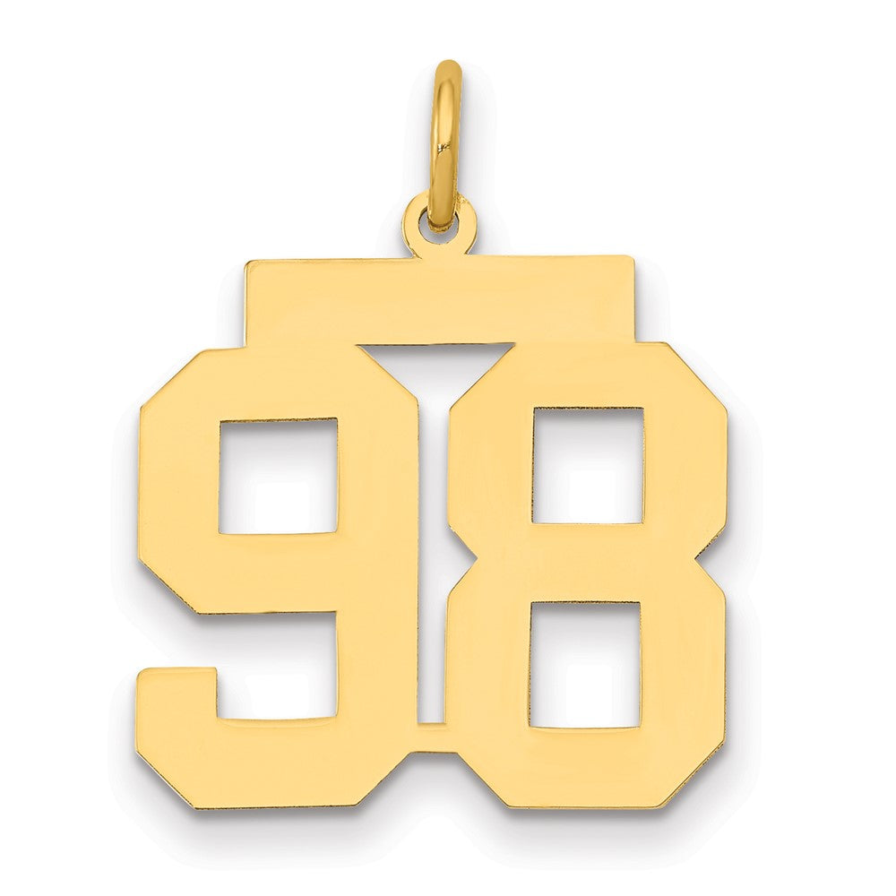 14k Medium Polished Number 98 Charm, 0.82 g