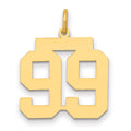 14k Medium Polished Number 99 Charm, 0.81 g