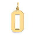 14k Large Polished Number 0 Charm, 20.88 x 10.7 mm