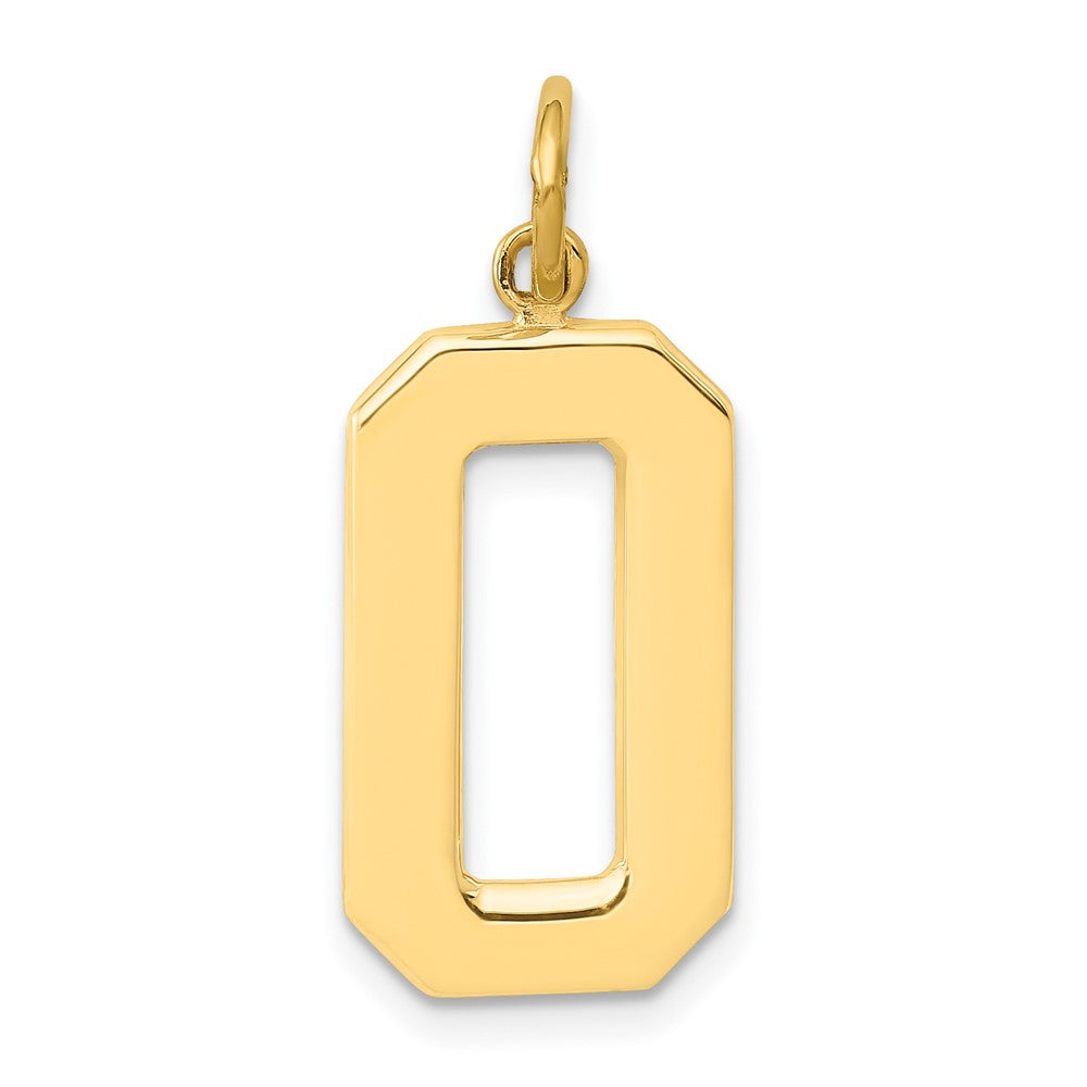 14k Large Polished Number 0 Charm, 20.88 x 10.7 mm