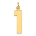 14k  Large Polished Number 1 Charm, 20.88 x 6.62 mm
