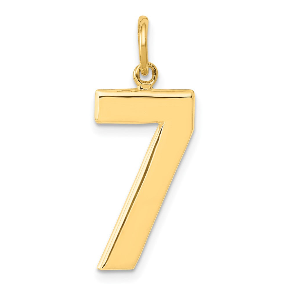 14k  Large Polished Number 7 Charm, 20.88 x 10.76 mm