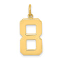 14k  Large Polished Number 8 Charm, 20.88 x 11.3 mm