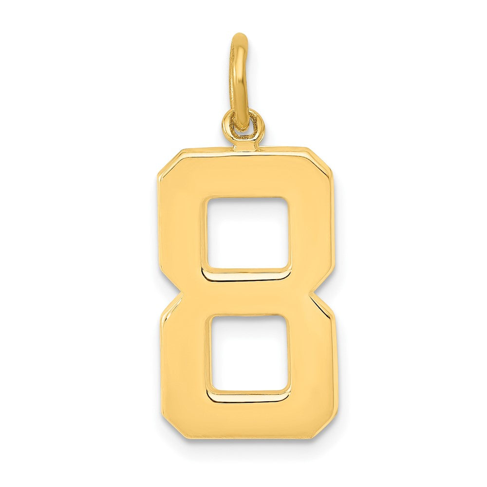 14k  Large Polished Number 8 Charm, 20.88 x 11.3 mm