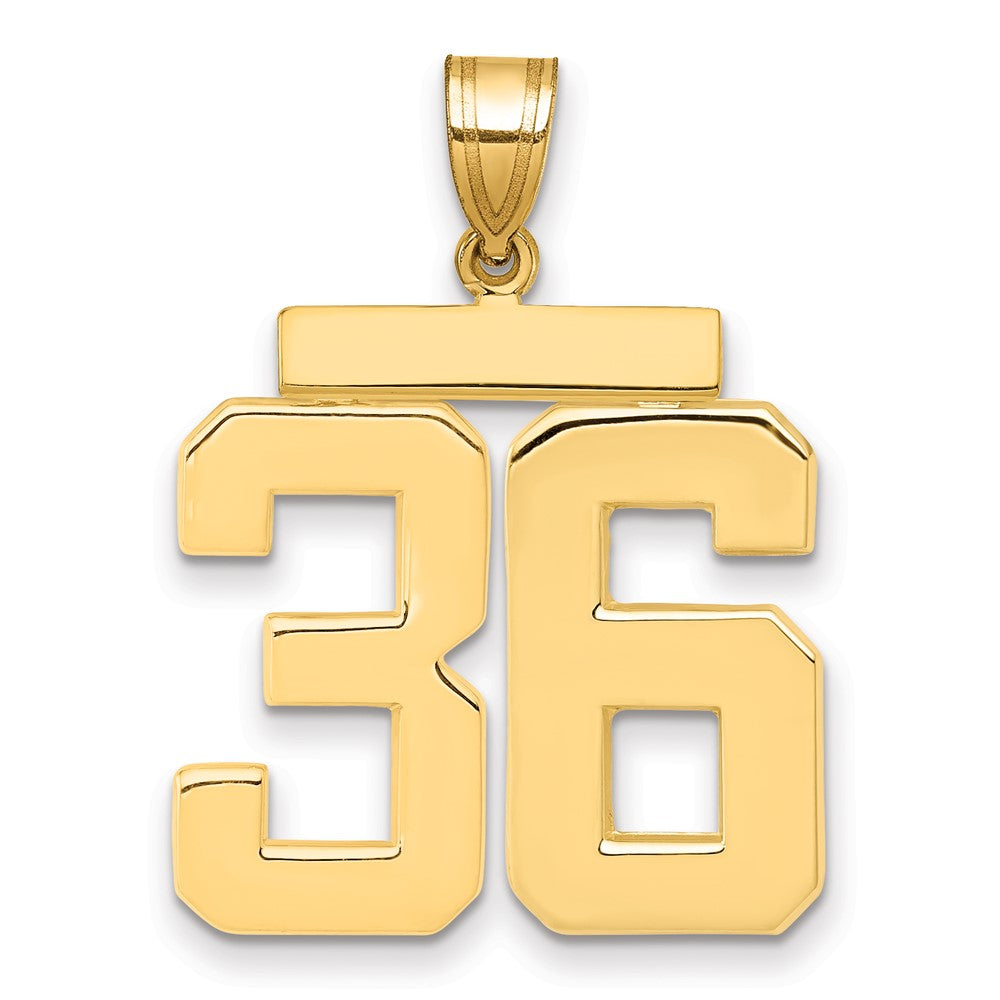 14k Large Polished Number 36 Charm