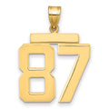 14k Large Polished Number 87 Charm