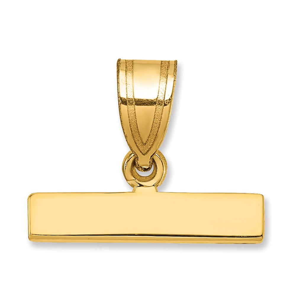 14k Casted Large Polished Top Pendant, 6.54 x 15.55 mm