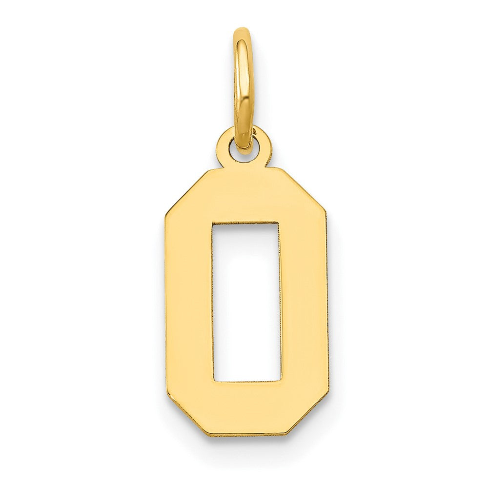 14k Small Polished Number 0 Charm, 14.34 x 7.11 mm