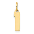 14k Small Polished Number 1 Charm, 14.32 x 3.81 mm
