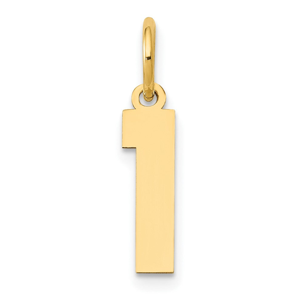 14k Small Polished Number 1 Charm, 14.32 x 3.81 mm