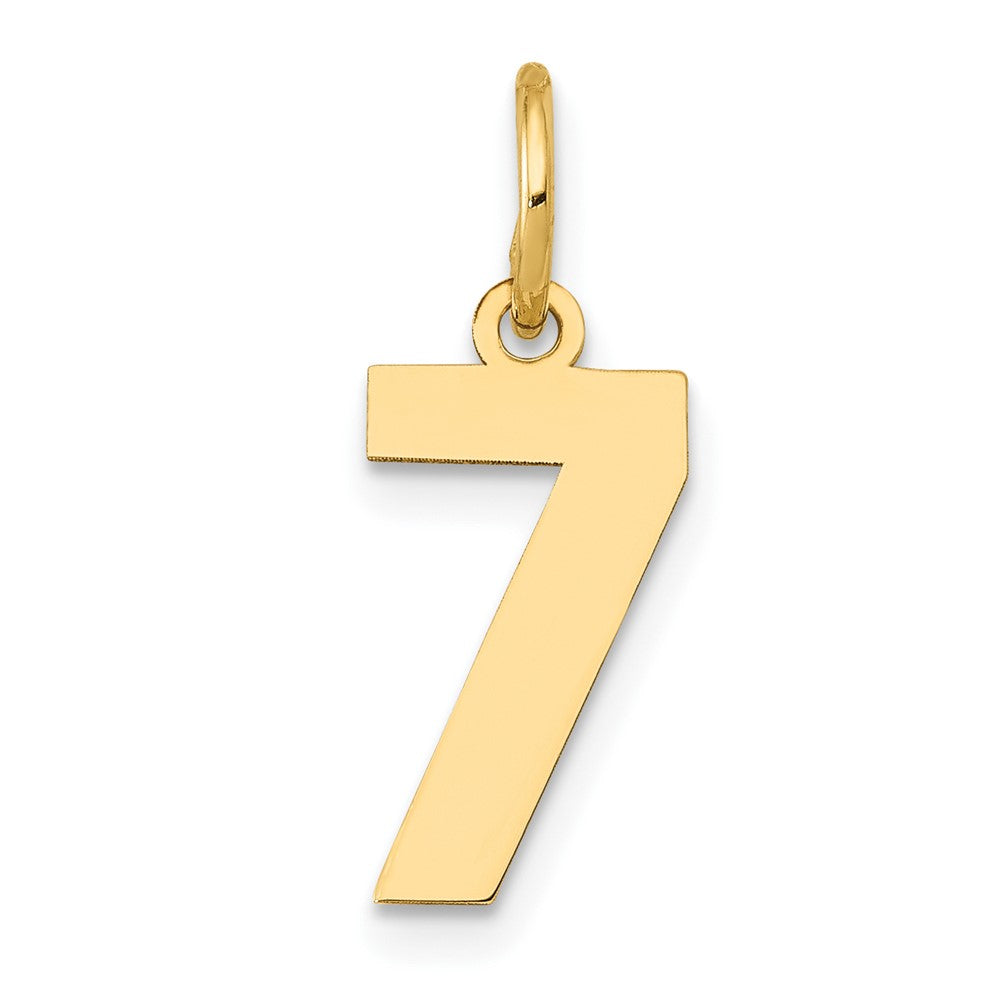14k Small Polished Number 7 Charm, 14.32 x 7.1 mm