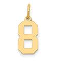 14k Small Polished Number 8 Charm, 14.24 x 7.11 mm