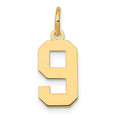 14k Small Polished Number 9 Charm, 14.31 x 7.11 mm