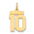 14k Small Polished Number 10 Charm, 0.59 g