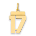 14k Small Polished Number 17 Charm, 0.54 g