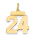 14k Small Polished Number 24 Charm, 0.64 g