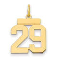 14k Small Polished Number 29 Charm, 0.66 g