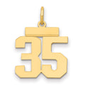 14k Small Polished Number 35 Charm, 1.17 g