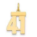 14k Small Polished Number 41 Charm, 1.02 g