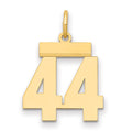 14k Small Polished Number 44 Charm, 0.63 g