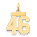14k Small Polished Number 46 Charm, 1.19 g