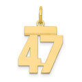 14k Small Polished Number 47 Charm, 1.02 g